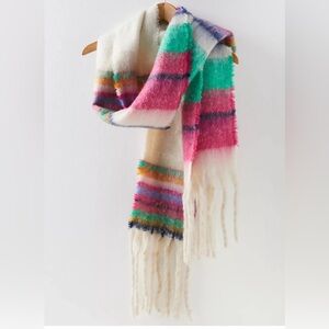 Free People Skye Stripe Fringe Scarf nwot